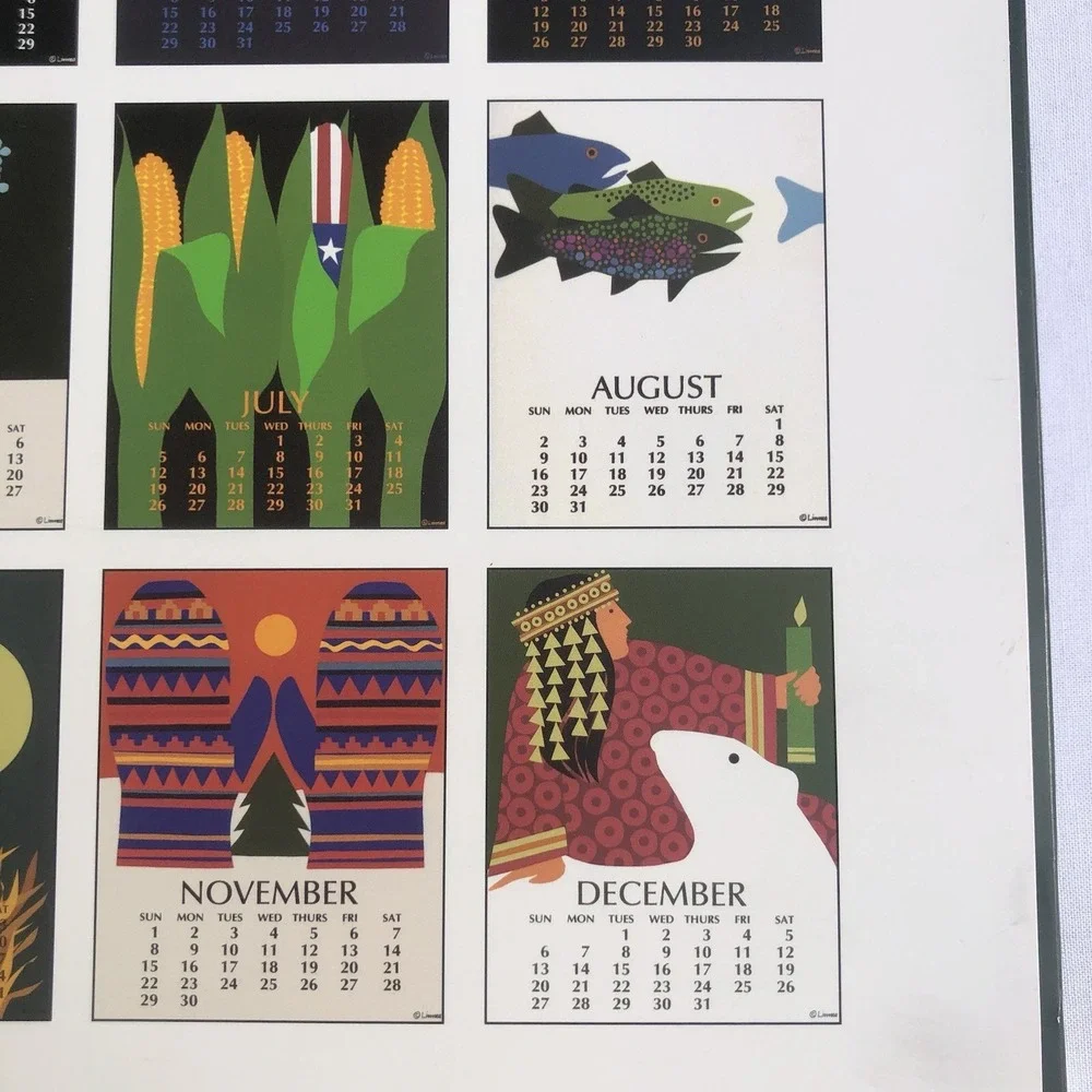 LINNEA POSTER CALENDAR for year 1992 - Can Be Reused 2048 Complete Leap Year
